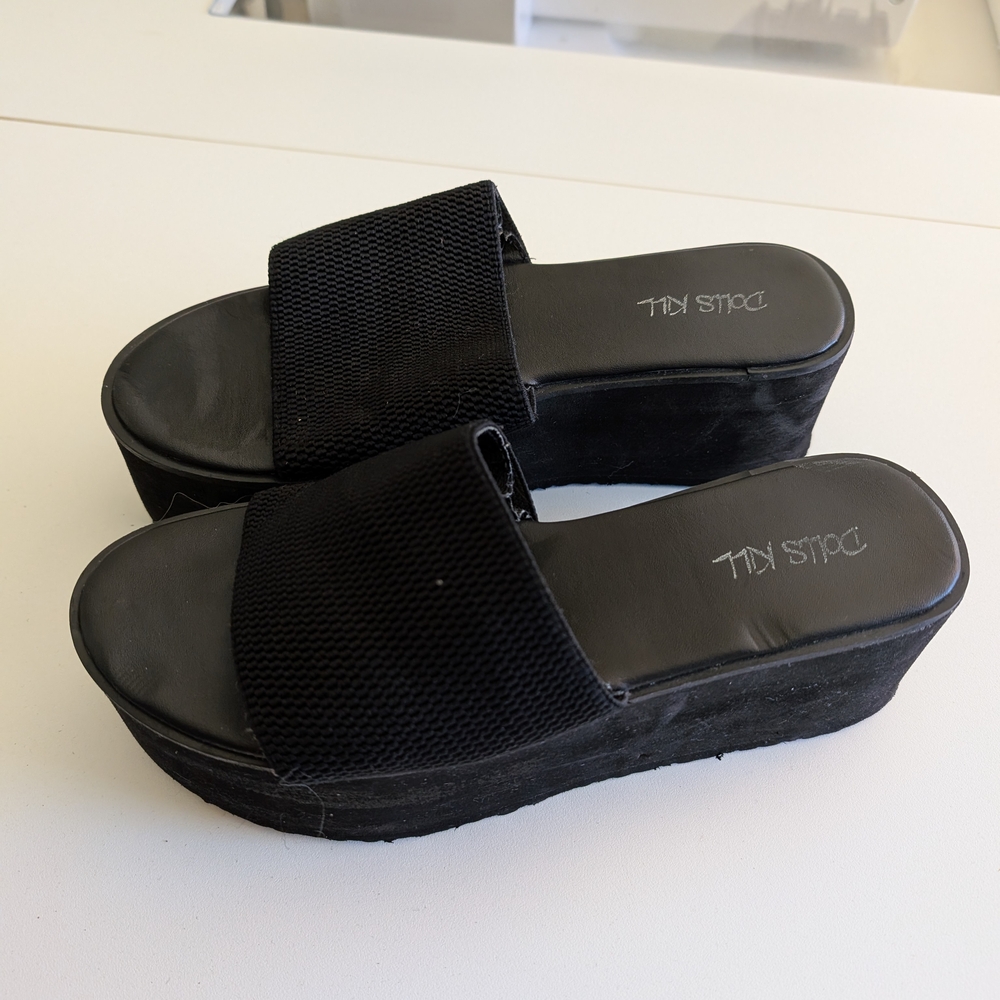 Dolls Kill Black Platform Sandals